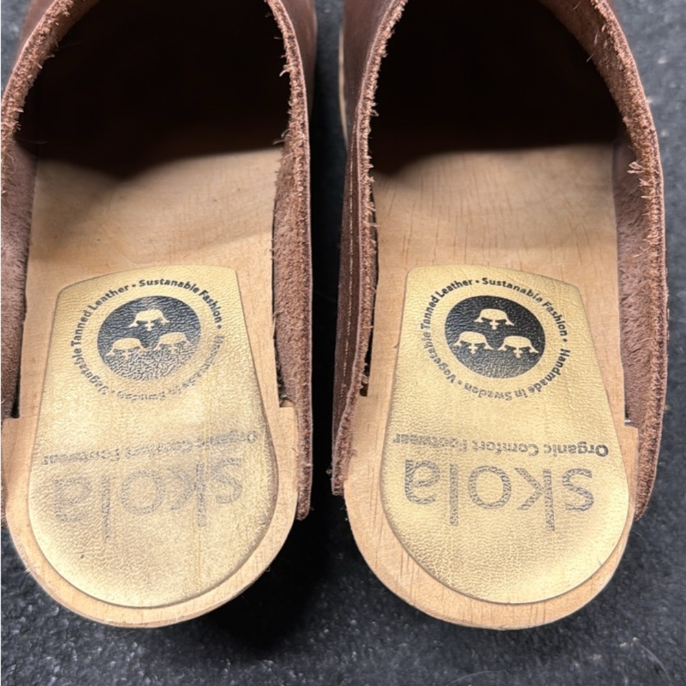 Brown Leather Women's Mules - Picture 2 of 3